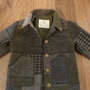 Banana Republic Kids Patchwork wool jacket- Brown and Gray